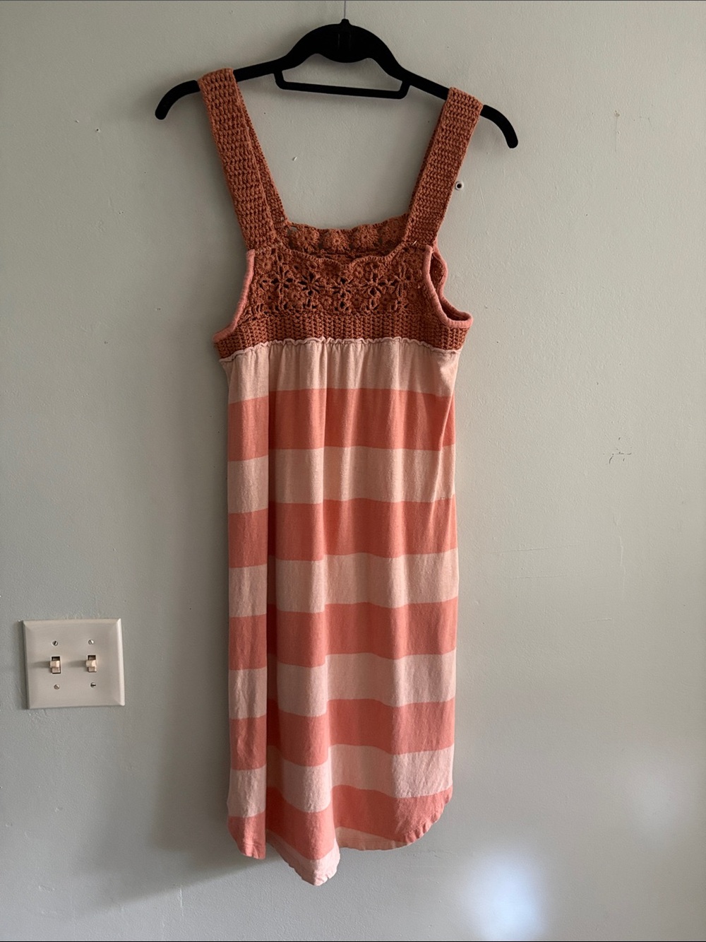Free People We The Free "Luca" Crochet Striped Tunic Dress S